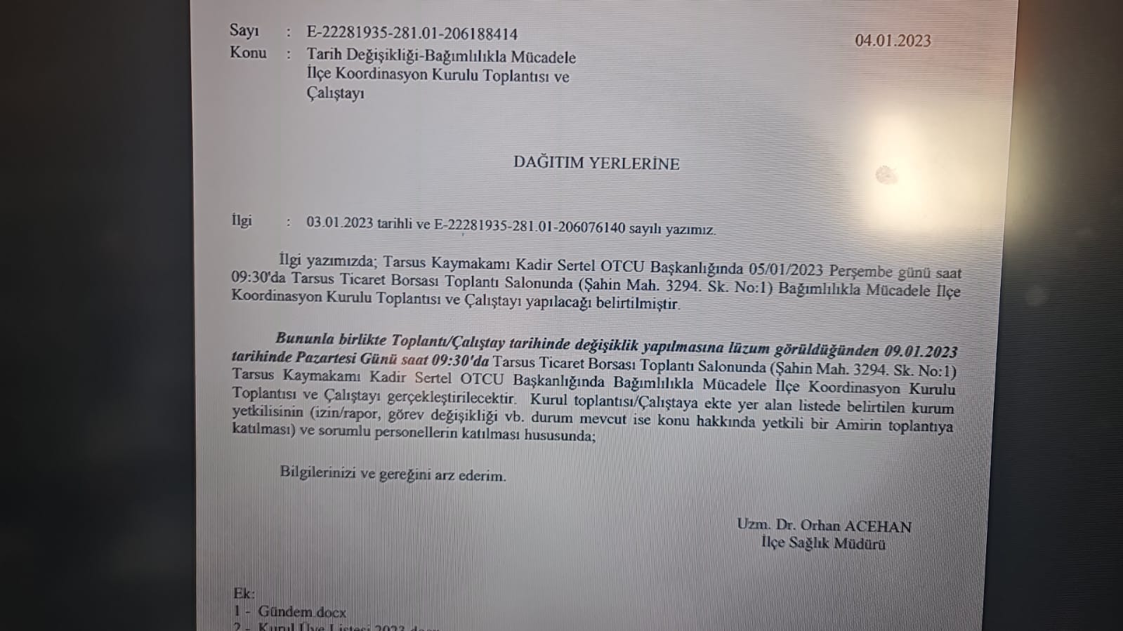 BAĞIMLILIKLA MÜCADELE TOPLANTISI